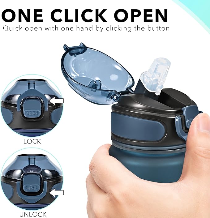 Enerbone 32 oz Drinking Water Bottle with Times to Drink and Straw, Motivational with Carrying Strap, Leakproof BPA & Toxic Free, Ensure You Drink Enough Water for Fitness Gym Outdoor