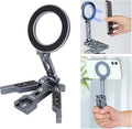 Magnetic Pocket Tripod for MagSafe, Foldable Cell Phone Desk Stand Compatible with iPhone 16/15/14/13/12 Series, Mini Phone Tripod Mount Handle Stand Travel All in One