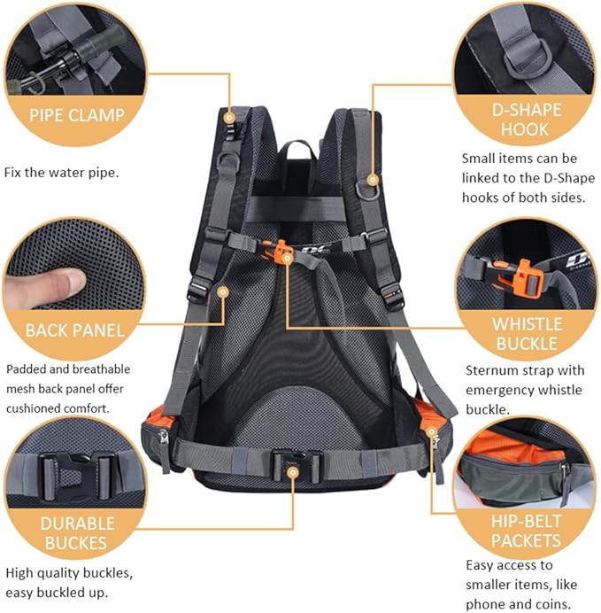 Diamond Candy Waterproof Hiking Backpack for Men and Women, Lightweight Day Pack for Travel Camping | Waterproof, Lightweight, for Travel Camping