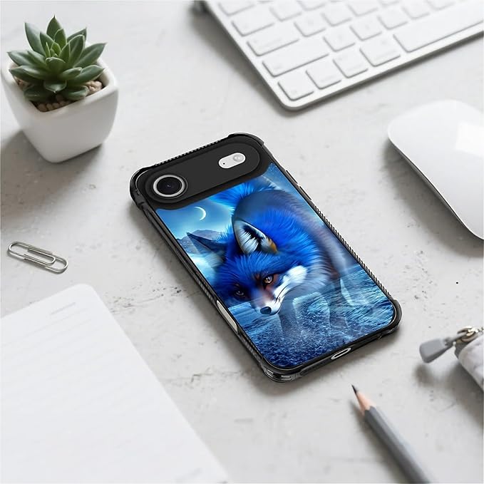 for iPhone 17 Air Case,for MagSafe Graphic Design for Girl Boy Soft Silicone Hard Acrylic Shock Protection Designed for iPhone 17 Air Snowy Mountain Fox Lake Pattern