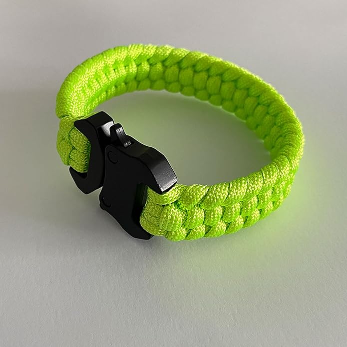 Parachute Cord Bracelets Trilobite Weaved Paracord Bracelet with Side Release Buckle 8.7 inch Black Bracelet for Men Women 1 Set