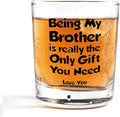 Nogrit Brother Gifts Whiskey Glasses 10 oz, Brothers Gifts for Birthday Father's Day, Being My Brother Is the Only Gift Old Fashioned Rocks Glasses for Men Drinking Cocktail Scotch Vodka Tequila Rum