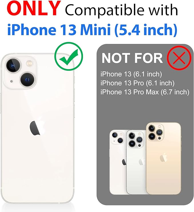 SPORTLINK for iPhone 13 Mini Waterproof Case - Full Body Shockproof Dustproof Phone Screen Protector Rugged Waterproof Case for iPhone 13 Mini 5.4 Inches Black