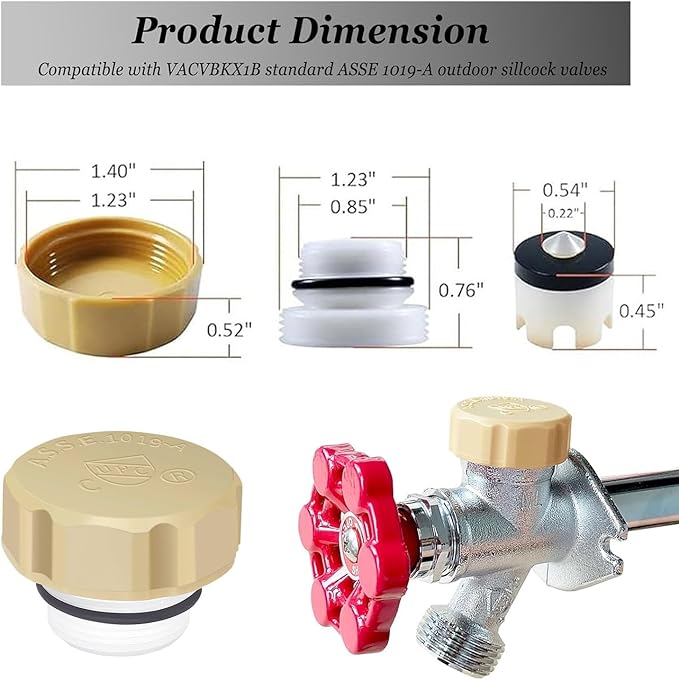 2 Pack ASSE 1019-A Vacuum Breaker Replacement Kit, Outdoor Faucet Repair Kit, Anti-Siphon Frost-Free Hose Bib Sillcock Valve Faucet Fitting Repair Kit for VACVBKX1B