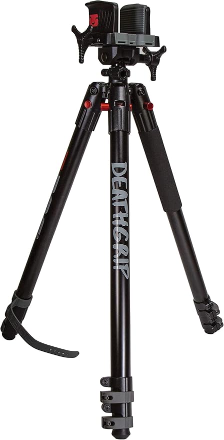 BOG DeathGrip Aluminum Tripod with Durable Frame, Lightweight, Stable Design, Bubble Level, Adjustable Legs, Shooting Rest, and Hands-Free Operation for Hunting, Shooting, and Outdoors