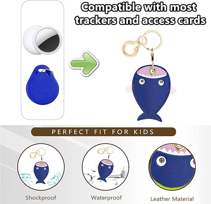 Leather Keychain Holder Case Compatible with AirTag,Cute air tag Cover with Keychain Ring,GPS Tracker Case for Keys
