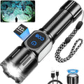 Rechargeable LED Flashlight, Super Bright 99000 High Lumens Flash Light, 9 Modes Zoomable Flashlight with LCD Display, Waterproof Tactical Flashlights for Camping, Home Emergency
