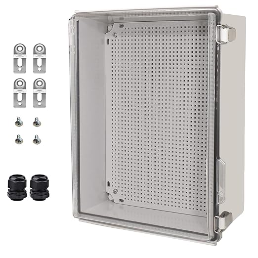 Waterproof Electrical Box Junction Box Weatherproof IP67 ABS Plastic Enclosure Switch Router Project Box Electronics DIY Enclosure With Mounting Plate and Wall Bracket Clear 15.7"x 11.8"x7.1"