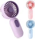 Rossesay 3 Pcs Mini Portable Fan Bulk Cute Handheld Lightweight Small Little Personal Hand Eyelash Fan 3 Speeds USB Rechargeable for Women Men Indoor Outdoor Makeup Travel (Blue,Pink,Purple)