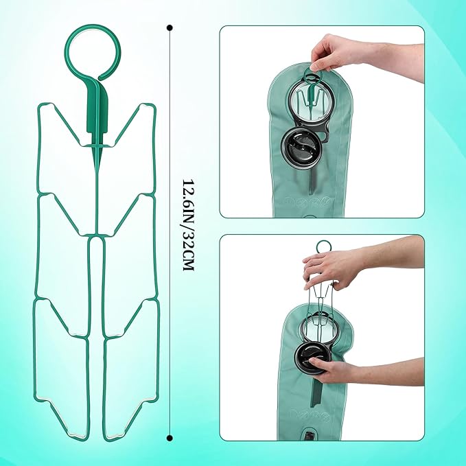 Patelai 2 Set 8 in 1 Hydration Bladder Cleaning Kit Includes 3 Different Brushes and Drying Collapsible Bladder Frame, Water Reservoir Backpack Cleaning Kit