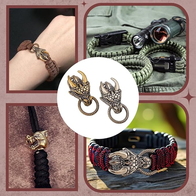 NBEADS Brass Paracord Beads, Spacer Beads for Jewelry EDC Survival Gear Parachute String