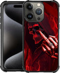 for iPhone 16 Pro Case, Gestures Funny Skull Pattern Graphic Design Girl Boy Soft Silicone Hard Acrylic Shock Protection for iPhone 16 Pro
