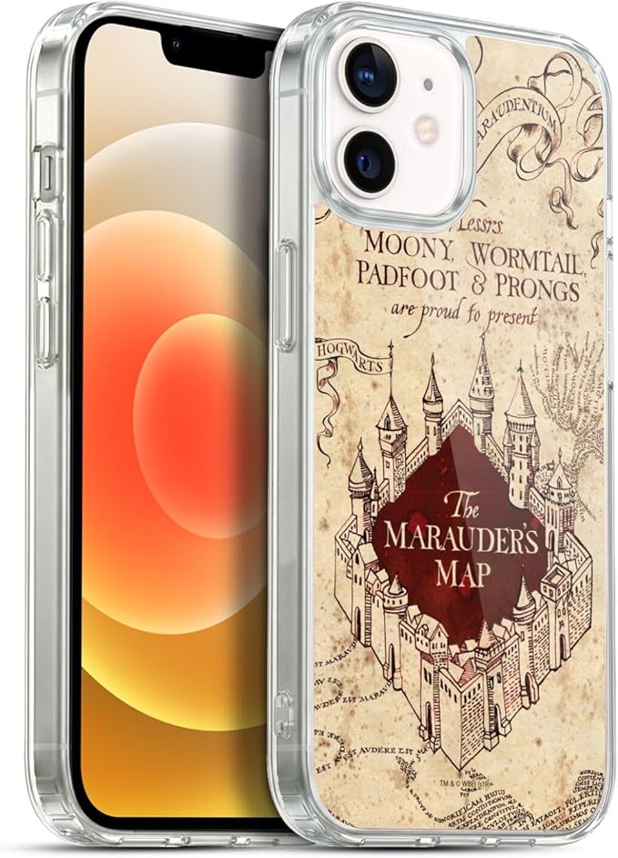 Head Case Designs Officially Licensed Harry Potter The Marauder's Map Prisoner of Azkaban II Gel Case [Military Grade] Compatible with Apple iPhone 12 / iPhone 12 Pro and Compatible with MagSafe
