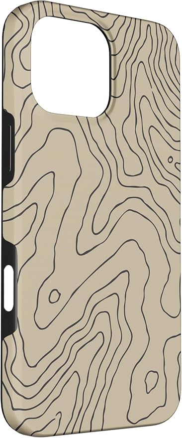 Coyote Country Guide Lines Topographical Contour Map Case for iPhone 16 Pro Max