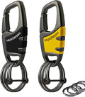 Keychain with Carabiner Clip, 4 Heavy Duty Key Rings and D Ring for Men's Car Key Fob Holder Fits Belt Loops