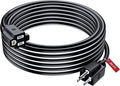 Maximm 30 Ft Black and White Extension Cord, Heavy Duty 3-Prong Outdoor Power Cable, ETL Listed for Contractors