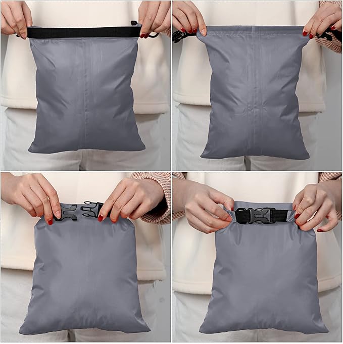 Shappy 6/12 Pcs Waterproof Dry Bags, Lightweight Outdoor Waterproof Dry Stuff Sacks 15/8/5/4/3/2 L and Long Adjustable Shoulder Strap for Kayaking Rafting Boating Hiking Camping
