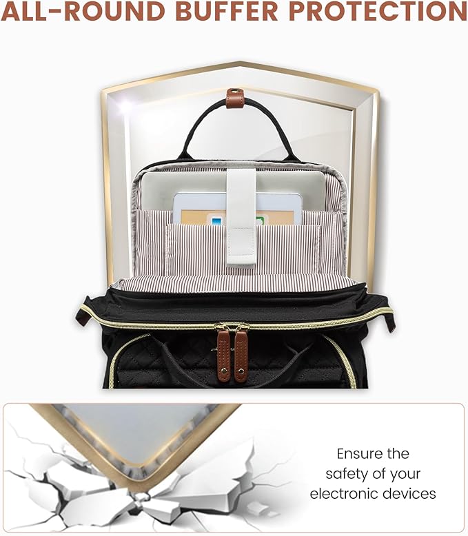 LOVEVOOK Laptop Backpack for Women, 17.3'' Waterproof Nurse Bag Teacher Work Backpack Purse for Women, Travel Computer Backpack for College Office Business Ladies