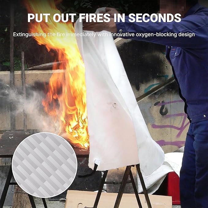 Lancryen Emergency Fire Blanket, Fire Extinguisher Blanket, Fire Suppression Fabric, Flame Retardant Towel Fire Safety Cloth for Home, Kitchen, School, Grill, Car, Office, Warehouse(40” x 40”)