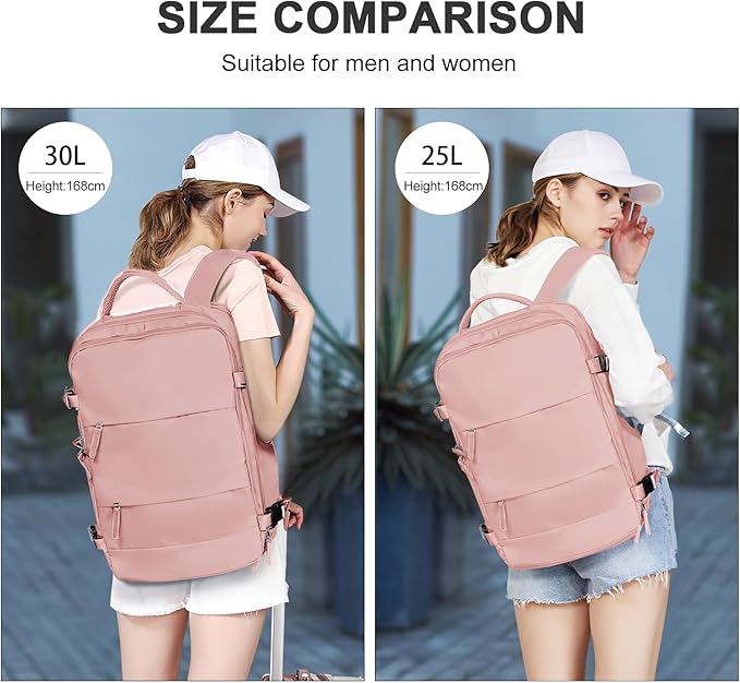 coowoz Large Travel Backpack For Women Men,Carry On Backpack Flight Approved,Hiking Backpack Waterproof Outdoor Sports Rucksack Casual Daypack Fit 15.6 Inch Laptop Shoes Compartment