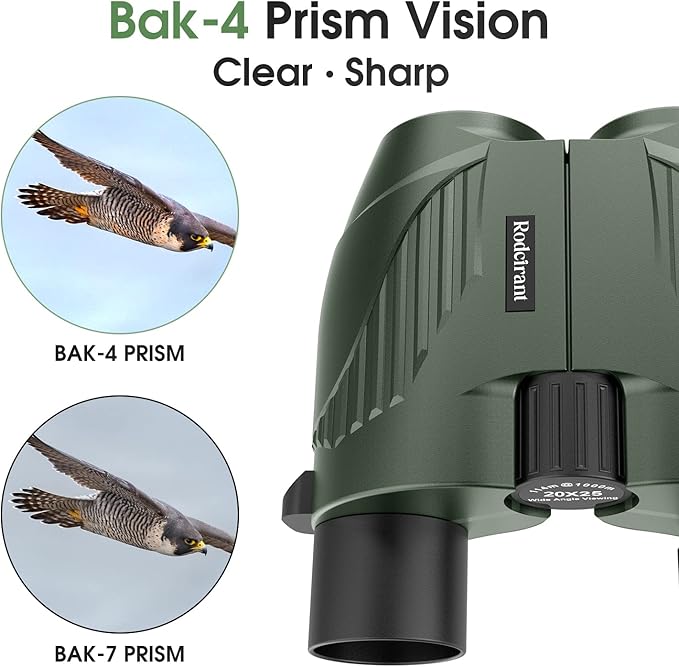 20X25 Compact Binoculars for Adults,Large Eyepiece Waterproof Binocular,Easy Focus Small Binoculars for Bird Watching,Hiking and Concert,Green