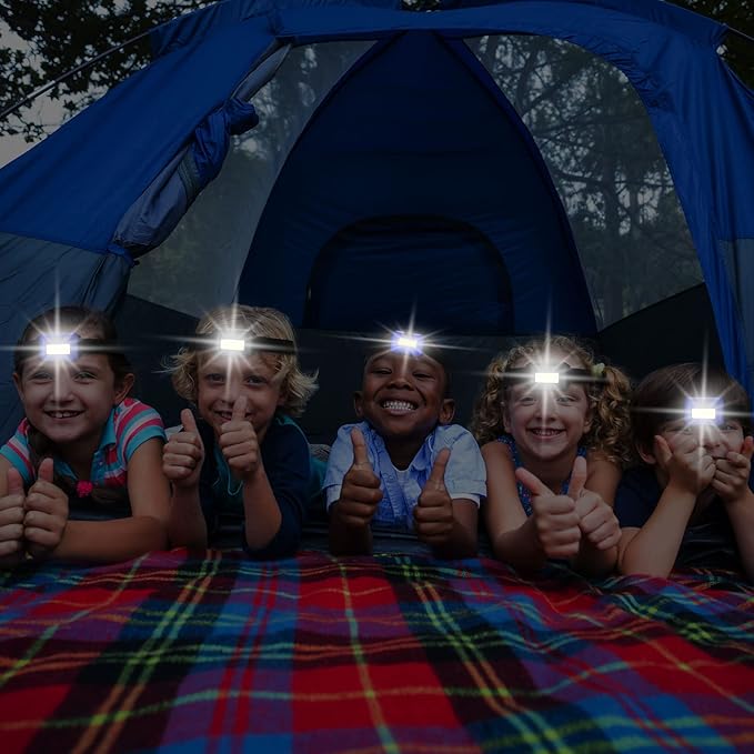 Macarrie 30 Pcs LED Headlamp Flashlight for Adults Outdoor Mardi Gras Flashlight Headlamps with Adjustable Headband Waterproof Head Lights with 3 Modes 90 AAA Batteries for Forehead Work Family Camp