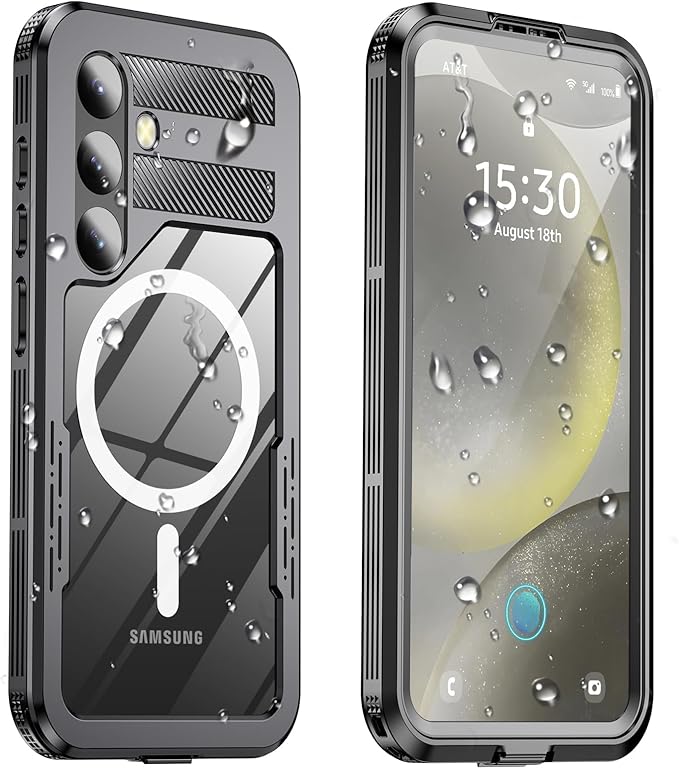 for Samsung Galaxy S24+ Plus Waterproof Case, [Fit for Magsafe] [IP68 Water Proof] [Built-in Screen Protector], Magnetic Heavy Duty Military Grade Rugged Phone Case for S 24+ Plus 6.7", Black
