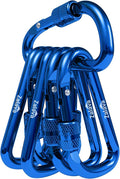 6PCS Carabiner Keychain, 2 inch Aluminum D-Clip Caribeener with Hook