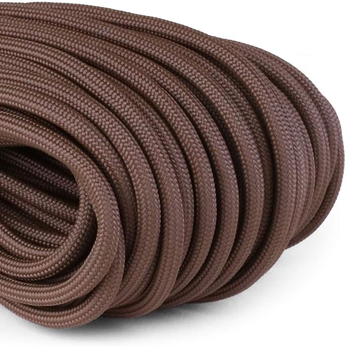 Atwood Rope MFG 550 Paracord 100 Feet 7-Strand Core Nylon Parachute Cord Outside Survival Gear Made in USA | Lanyards, Bracelets, Handle Wraps, Keychain (Brown)