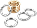 Gkeygo 1 Inch Keychain Rings, 8 Pack Round Carabiner Clip for Keys, Buckle, Bags, Purses - Key Chain Hooks Replacement Keychains Lanyard DIY Crafts - Gold, Silver