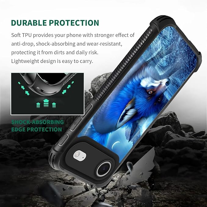 for iPhone 17 Air Case,for MagSafe Graphic Design for Girl Boy Soft Silicone Hard Acrylic Shock Protection Designed for iPhone 17 Air Snowy Mountain Fox Lake Pattern