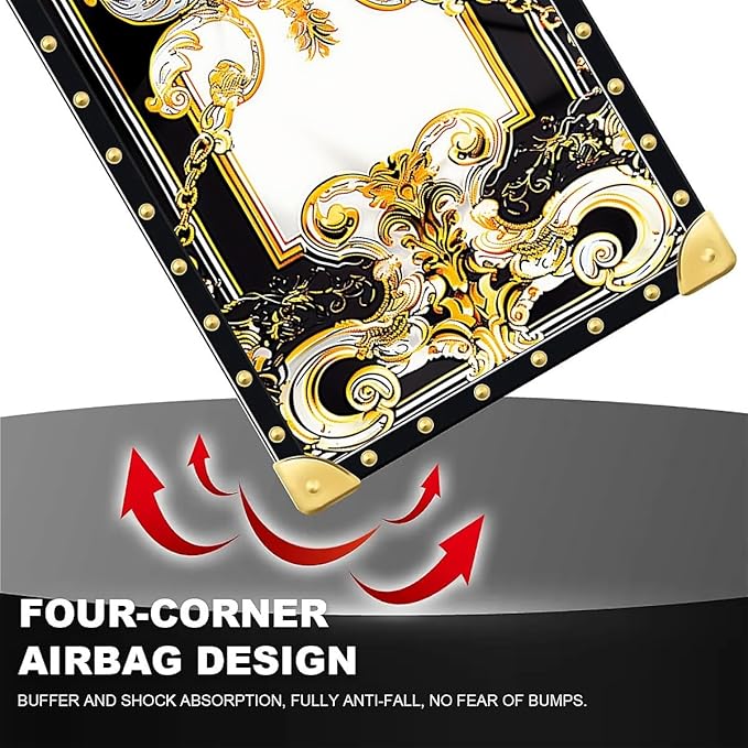 Compatible with iPhone Xs Max Case, Gold Grain Flowers Luxury Golden Decoration for Girl Women Soft TPU Shockproof Protective Hard PC Back for iPhone Xs Max