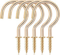 Cup Screw Hooks,1-1/2 inch Metal Screw in Ceiling Hooks,45 Pack Metal Ceiling Plant Hanger Hooks, Wind Chimes Hook Kitchen Cup Hook Great for Hanging Indoor & Outdoor Use(Golden)