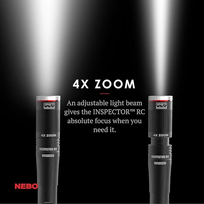 NEBO INSPECTOR RC Pen Light | 360 Lumens, 3 Light Modes, Rechargeable & AAA Battery Powered LED Flashlight, Waterproof, Compact & Durable, Pocket Clip for EDC, Includes USB Charging Cable
