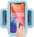 LC-dolida Shower Phone Holder Waterproof Gift for Men Women Universal Phone Stand Case Bathroom Wall Mount for iPhone 17 16 15 14 13 12 Pro Max XS XR up to 6.8" (Sky Blue)