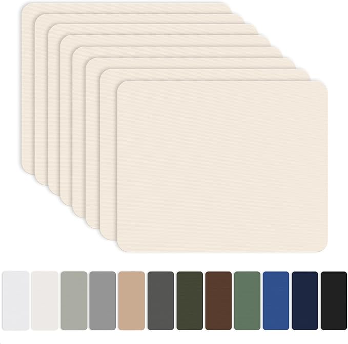 OAZ 8 Pieces 7.87 x 5.9 inch Nylon Repair Patches Nylon Fabric Patch Self-Adhesive Fabric Repair Tape Waterproof Lightweight Outdoor Gear Patch Kit for Down Jacket Clothing Tent Bag (Beige White)