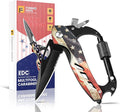 FUNBRO Multitool Carabiner Knife Tools for Men, Cool Gadgets Survival Gear with Folding Knives, Bottle Opener, Window Breaker and Screwdriver for Hiking Camping, 7-in-1 EDC Multi Tool (USA Flag)