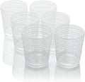 Santa Fe Clear Set of 6 Premium Acrylic DOF Glasses 16 oz – Unbreakable Drinkware with Textured Bubble Design, Dishwasher Safe Tumblers for Indoor & Outdoor Use
