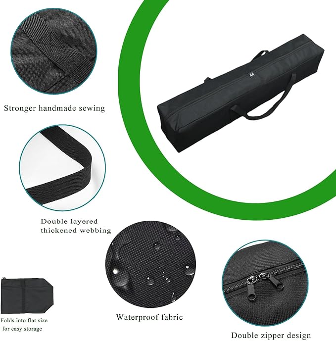 Heavy Duty Water-Resistant Long Duffle Bag - XL Canopy & Roof Tent Storage Organizer for Poles, Grill Tools, Hammock & Fishing Rods with MOLLE Straps (35''(L) x7.87''(W) x7.87''(H))