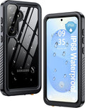 ANTSHARE IP68 Waterproof Case for Samsung Galaxy S25 Plus [2025], Built-in Screen/Lens Protector - Shockproof Full Body Protection for Swimming/Outdoor, Black