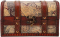 Hilitand Pirate Treasure Chest Vintage Handmade Decorative Wooden Box Trinket Jewelry Storage Case Home Decoration(Map)