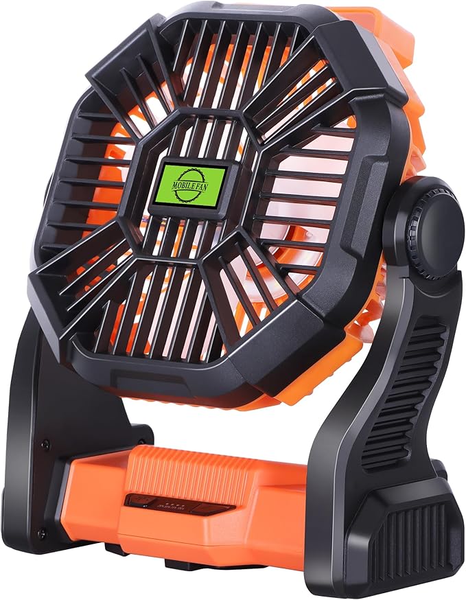 Portable Fan Rechargeable Battery Powered Fan,270°Pivot Cordless Battery Operated Camping Fans with LED Light & Hook,USB Personal Fans Outdoor Camping Essentials for Tent Beach Travel Reading