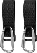 2 PCS UTV Hook for Hanging Headsets, Aluminum Alloy Stroller Carabiner Clips with Adjustable Strap, Multipurpose Roll Cage Hooks for Motorcycle Dirt Bike Scooter Owners (Silver)