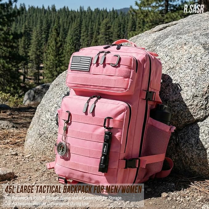 45L Tactical Backpack for Men Women, Military Assault Pack with MOLLE, Large 3 Day Bug Out Bag for Hiking Camping