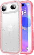 SPORTLINK for iPhone Air Case, IP68 Waterproof Military Protective Full Body Heavy Duty Shockproof 360 Sealed Dustproof with Camera Screen Protector Phone Cover for iPhone Air 6.5" Pink