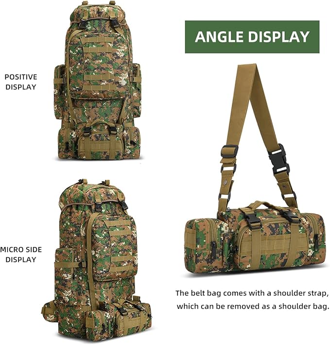 100L Camping Hiking Backpack,Molle military Tactical rucksack backpack,Waterproof Lightweight Hiking Backpack