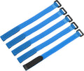 MECCANIXITY 5Pcs Reusable Battery Tie Down Straps,0.8x12" Blue Nylon Multipurpose Battery Hold Down Adjustable Cinch Strap Hook Loop Fastening Tie for Quadcopters FPV RC Drone Boat Car
