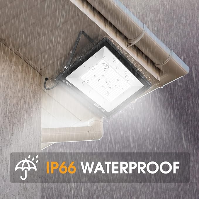 XYCN 150W LED Flood Light Outdoor,2 Pack 15500LM Super Bright Security Light,IP66 Waterproof Floodlight,5000K Daylight White LED Exterior for Basketball Court, Stadium, Playground