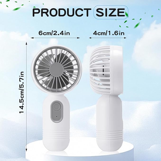 Rossesay 72 Pcs Mini Portable Fan Bulk Cute Handheld Lightweight Small Little Personal Hand Eyelash Fan 3 Speeds USB Rechargeable for Women Men Indoor Outdoor Makeup Travel (White)