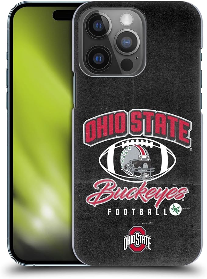 Head Case Designs Officially Licensed Ohio State University Vintage Football Graphics Hard Back Case Compatible with Apple iPhone 14 Pro